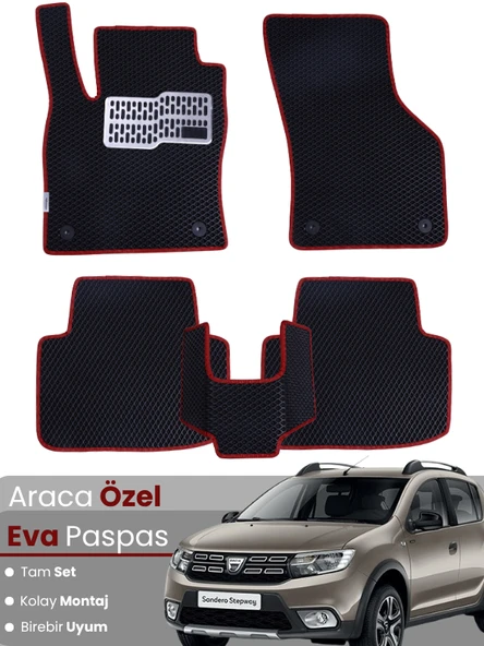 DACİA SANDERO STEPWAY (2012-2020) Uyumlu EVA Paspas Tam Set–Araca Özel,Su Geçirmez,Kolay Montaj ürün görseli 1