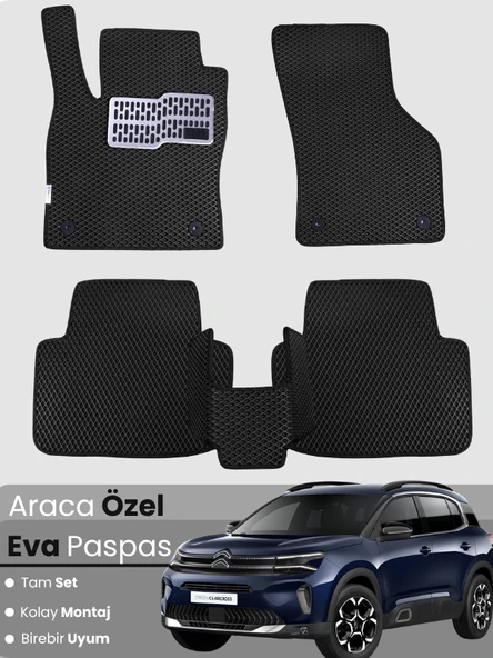 CİTROEN C5 AİRCROSS (2017-2023) Uyumlu EVA Paspas Tam Set–Araca Özel,Su Geçirmez,Kolay Montaj ürün görseli 1