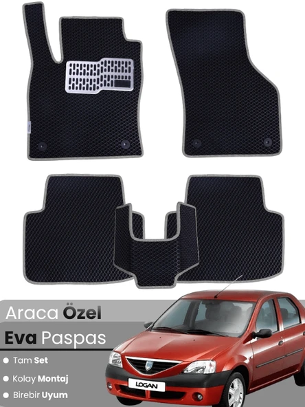 DACİA LOGAN (2004-2012) Uyumlu EVA Paspas Tam Set–Araca Özel,Su Geçirmez,Hızlı ve Kolay Montaj ürün görseli 1