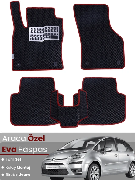 CİTROEN C4 PİCASSO (2006-2012) Uyumlu EVA Paspas Tam Set–Araca Özel,Su Geçirmez,Kolay Montaj ürün görseli 1