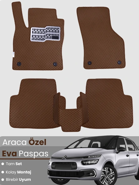 CİTROEN C4 PİCASSO (2013-2022) Uyumlu EVA Paspas Tam Set–Araca Özel,Su Geçirmez,Kolay Montaj ürün görseli 1