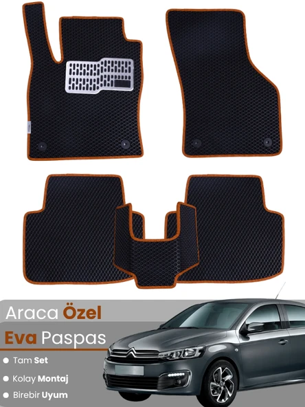 CİTROEN C-ELYSEE (2008-2024) Uyumlu EVA Paspas Tam Set–Araca Özel,Su Geçirmez,Kolay Montaj ürün görseli 1