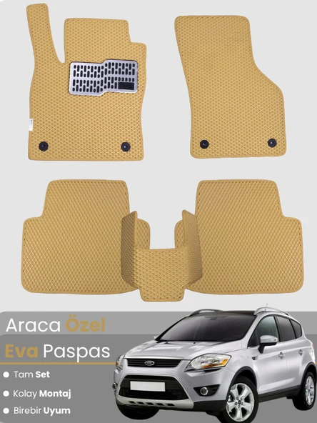 FORD KUGA 1 (2008-2012) Uyumlu EVA Paspas Tam Set–Araca Özel,Su Geçirmez,Kolay Montaj ürün görseli 1
