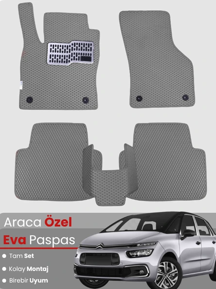 CİTROEN C4 PİCASSO (2013-2022) Uyumlu EVA Paspas Tam Set–Araca Özel,Su Geçirmez,Kolay Montaj ürün görseli 1