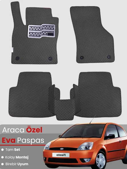 FORD FİESTA (2002-2008) Uyumlu EVA Paspas Tam Set–Araca Özel,Su Geçirmez,Kolay Montaj ürün görseli 1
