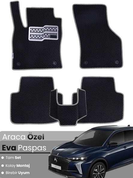 CİTROEN DS7 (2018-2024) Uyumlu EVA Paspas Tam Set–Araca Özel,Su Geçirmez,Kolay Montaj ürün görseli 1