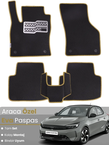 OPEL CORSA F ELEKTRİKLİ (2019-2025) Uyumlu EVA Paspas Tam Set–Araca Özel,Kolay Montaj,Oto Paspas ürün görseli 1