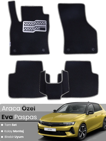 OPEL ASTRA L BENZİNLİ (2022-2025) Uyumlu EVA Paspas Tam Set–Araca Özel,Kolay Montaj ürün görseli 1