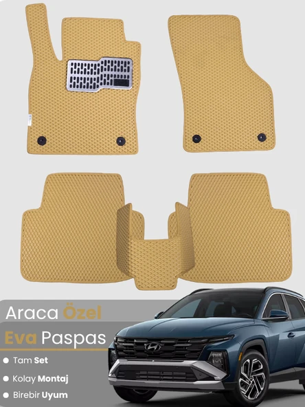 HYUNDAİ TUCSON (2020-2025) Uyumlu EVA Paspas Tam Set–Araca Özel,Kolay Montaj,Su Geçirmez ürün görseli 1