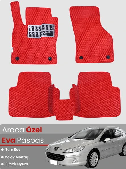 PEUGEOT 407 STATİON WAGON (2004-2010) Uyumlu EVA Paspas Tam Set–Araca Özel,Oto Paspas ürün görseli 1