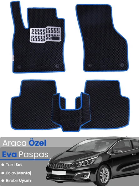 KİA CEED HATCHBACK (2012-2018) Uyumlu EVA Paspas Tam Set–Araca Özel,Kolay Montaj,Su Geçirmez ürün görseli 1