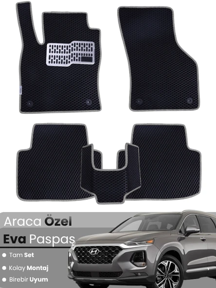 HYUNDAİ SANTAFE (2018-2023) Uyumlu EVA Paspas Tam Set–Araca Özel,Kolay Montaj,Su Geçirmez ürün görseli 1