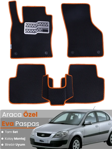 KİA RİO SEDAN (2005-2011) Uyumlu EVA Paspas Tam Set–Araca Özel,Kolay Montaj,Su Geçirmez ürün görseli 1