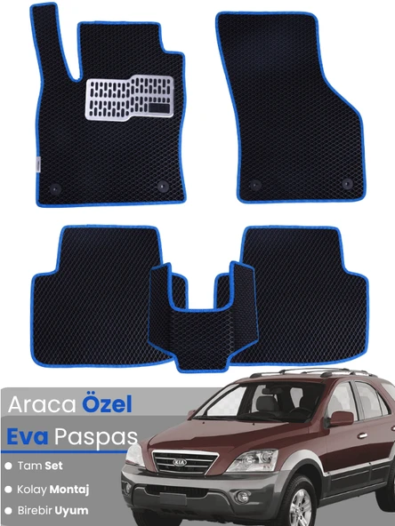 KİA SORENTO (2002-2009) Uyumlu EVA Paspas Tam Set–Araca Özel,Kolay Montaj,Su Geçirmez ürün görseli 1
