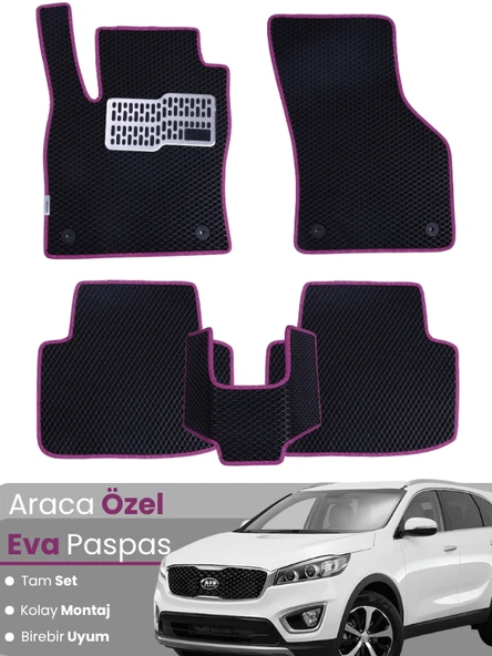 KİA SORENTO 5 KİŞİLİK (2015-2021) Uyumlu EVA Paspas Tam Set–Araca Özel,Kolay Montaj,Su Geçirmez ürün görseli 1