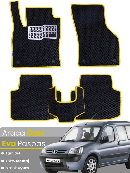 PEUGEOT PARTNER (1996-2008) Uyumlu EVA Paspas Tam Set–Araca Özel,Oto Paspas ürün görseli 1