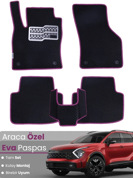KİA SPORTAGE HYBRİD (2021-2025) Uyumlu EVA Paspas Tam Set–Araca Özel,Kolay Montaj,Su Geçirmez ürün görseli 1