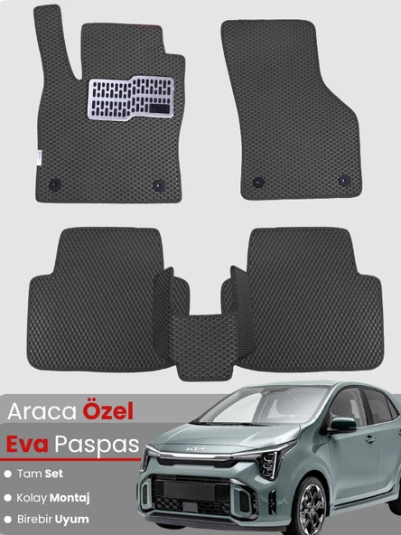 KİA PİCANTO (2017-2025) Uyumlu EVA Paspas Tam Set–Araca Özel,Kolay Montaj,Su Geçirmez ürün görseli 1