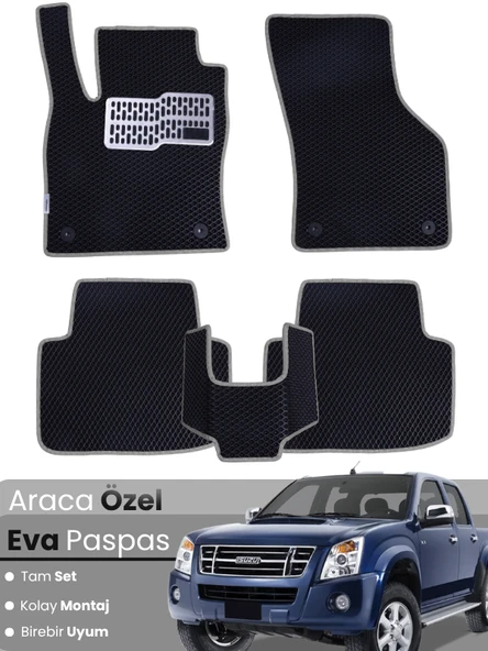 ISUZU  D-MAX (2002-2012) Uyumlu EVA Paspas Tam Set–Araca Özel,Kolay Montaj,Su Geçirmez ürün görseli 1