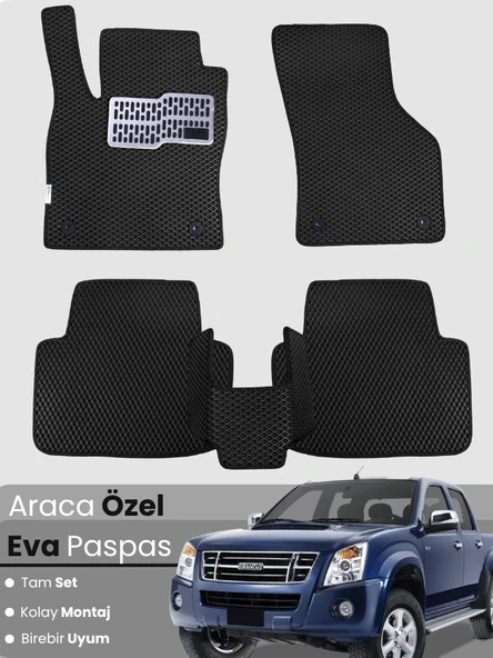 ISUZU  D-MAX (2002-2012) Uyumlu EVA Paspas Tam Set–Araca Özel,Kolay Montaj,Su Geçirmez ürün görseli 1