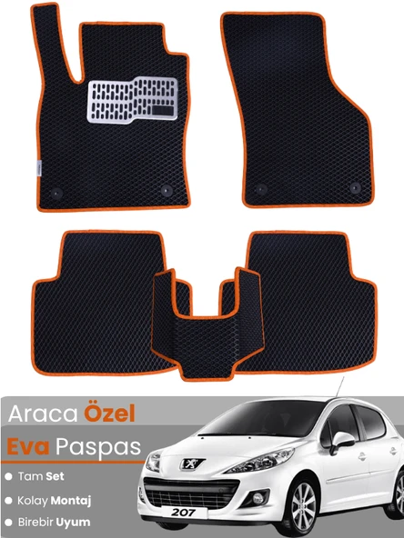 PEUGEOT 207 COUPE (2006-2014) Uyumlu EVA Paspas Tam Set–Araca Özel,Oto Paspas,Kolay Montaj ürün görseli 1
