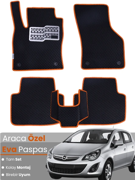 OPEL CORSA D (2006-2014) Uyumlu EVA Paspas Tam Set–Araca Özel,Kolay Montaj,Oto Paspas ürün görseli 1