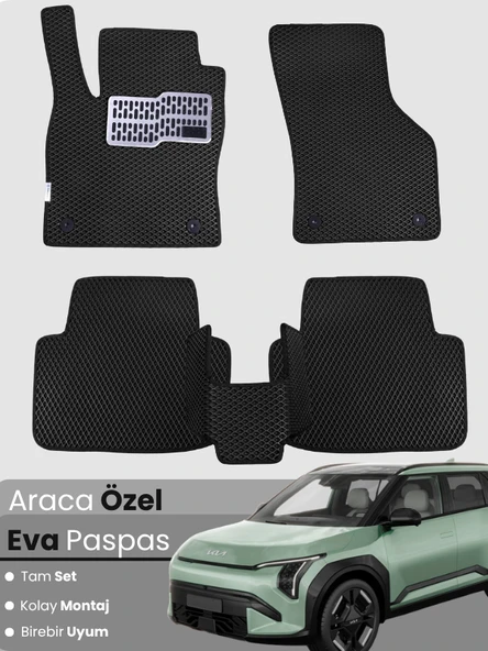 KİA EV3 (2024-2025) Uyumlu EVA Paspas Tam Set–Araca Özel,Kolay Montaj,Su Geçirmez ürün görseli 1