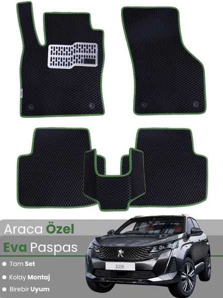 PEUGEOT 3008 (2020-2023) Uyumlu EVA Paspas Tam Set–Araca Özel,Oto Paspas ürün görseli 1