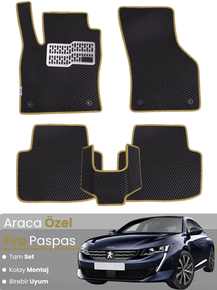 PEUGEOT 508 (2011-2019) Uyumlu EVA Paspas Tam Set–Araca Özel,Oto Paspas,Kolay Montaj ürün görseli 1