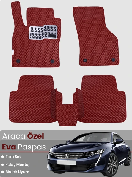 PEUGEOT 508 (2011-2019) Uyumlu EVA Paspas Tam Set–Araca Özel,Oto Paspas,Kolay Montaj ürün görseli 1