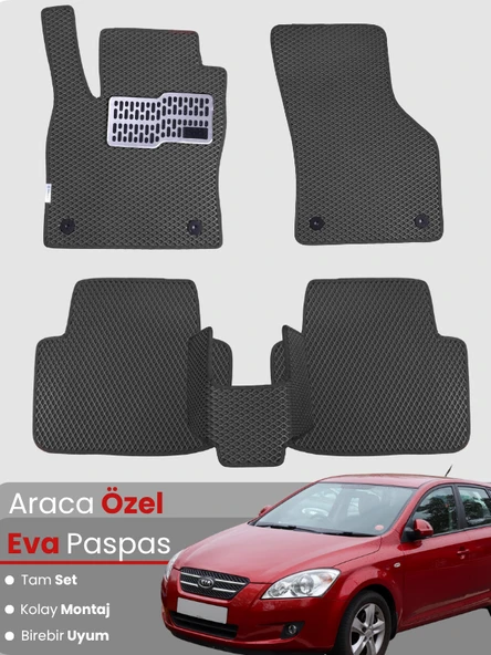 KİA CEED (2007-2011) Uyumlu EVA Paspas Tam Set–Araca Özel,Kolay Montaj,Su Geçirmez ürün görseli 1
