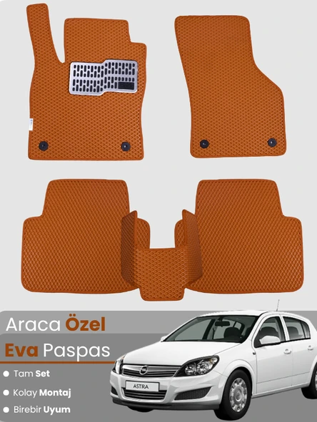 OPEL ASTRA H HATCHBACK (2004-2010) Uyumlu EVA Paspas Tam Set–Araca Özel,Kolay Montaj,Su Geçirmez ürün görseli 1