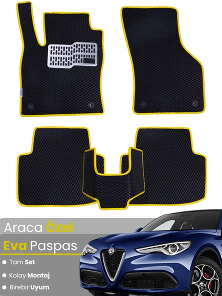 ALFA ROMEO GİULİETTA (2014-2024) Uyumlu EVA Paspas Tam Set–Araca Özel,Kolay Montaj,Su Geçirmez ürün görseli 1