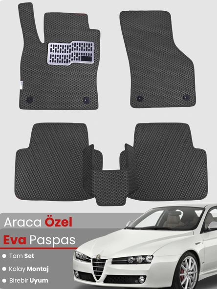 ALFA ROMEO 159 (2005-2011) Uyumlu EVA Paspas Tam Set–Araca Özel,Kolay Montaj,Su Geçirmez ürün görseli 1