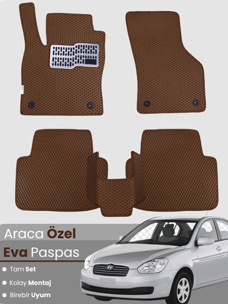 HYUNDAİ ACCENT ERA (2005-2011) Uyumlu EVA Paspas Tam Set–Araca Özel,Kolay Montaj,Su Geçirmez ürün görseli 1