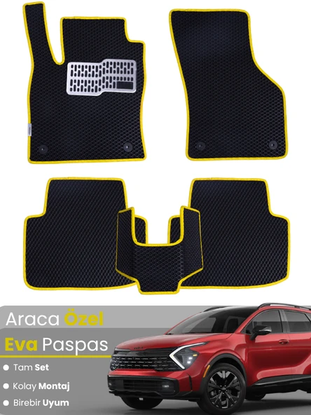 KİA SPORTAGE HYBRİD (2021-2025) Uyumlu EVA Paspas Tam Set–Araca Özel,Kolay Montaj,Su Geçirmez ürün görseli 1