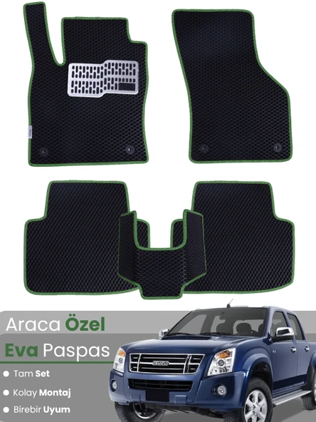 ISUZU  D-MAX (2002-2012) Uyumlu EVA Paspas Tam Set–Araca Özel,Kolay Montaj,Su Geçirmez ürün görseli 1