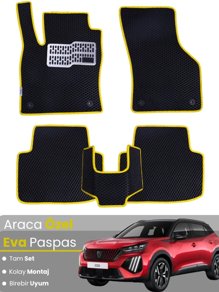 PEUGEOT 2008 ELEKTRİKLİ (2023-2025) Uyumlu EVA Paspas Tam Set–Araca Özel,Oto Paspas ürün görseli 1