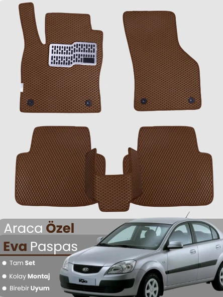 KİA RİO SEDAN (2005-2011) Uyumlu EVA Paspas Tam Set–Araca Özel,Kolay Montaj,Su Geçirmez ürün görseli 1