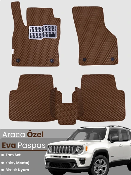 JEEP RENEGADE (2020-2025) Uyumlu EVA Paspas Tam Set–Araca Özel,Kolay Montaj,Su Geçirmez ürün görseli 1