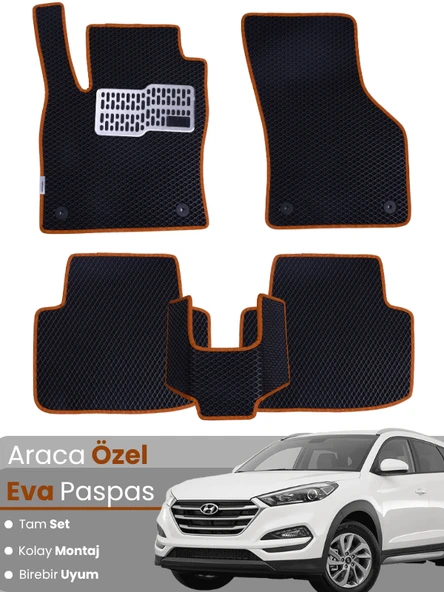 HYUNDAİ TUCSON (2015-2020) Uyumlu EVA Paspas Tam Set–Araca Özel,Kolay Montaj,Su Geçirmez ürün görseli 1