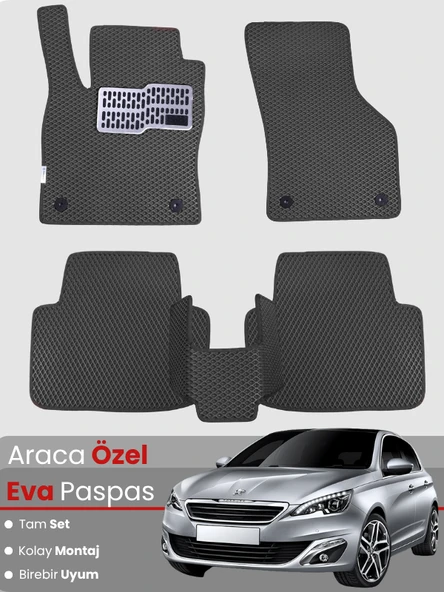 PEUGEOT 308 (2007-2012) Uyumlu EVA Paspas Tam Set–Araca Özel,Oto Paspas,Kolay Montaj ürün görseli 1