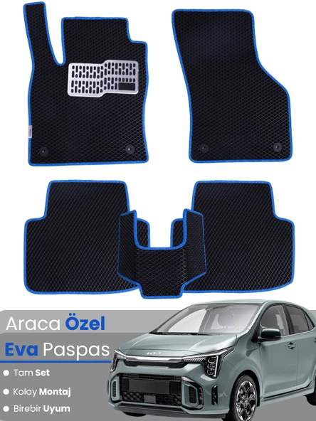 KİA PİCANTO (2017-2025) Uyumlu EVA Paspas Tam Set–Araca Özel,Kolay Montaj,Su Geçirmez ürün görseli 1