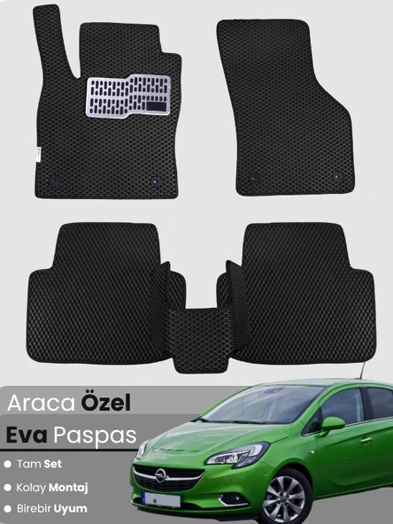 OPEL CORSA E (2014-2018) Uyumlu EVA Paspas Tam Set–Araca Özel,Kolay Montaj,Oto Paspas ürün görseli 1