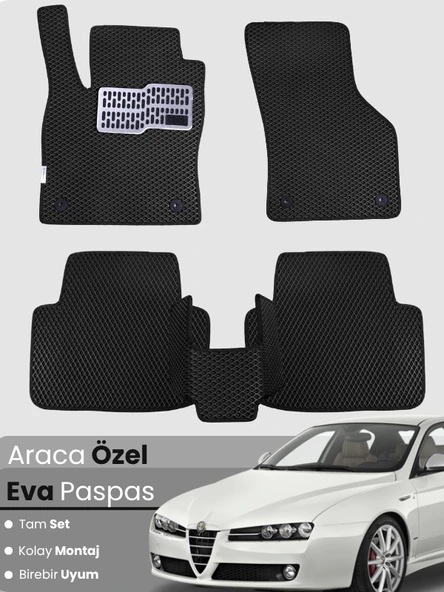 ALFA ROMEO 159 (2005-2011) Uyumlu EVA Paspas Tam Set–Araca Özel,Kolay Montaj,Su Geçirmez ürün görseli 1