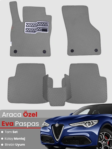 ALFA ROMEO GİULİETTA (2014-2024) Uyumlu EVA Paspas Tam Set–Araca Özel,Kolay Montaj,Su Geçirmez ürün görseli 1