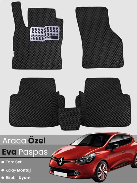 RENAULT CLİO 4 (2012-2019) Uyumlu EVA Paspas Tam Set–Araca Özel,Oto Paspas ürün görseli 1