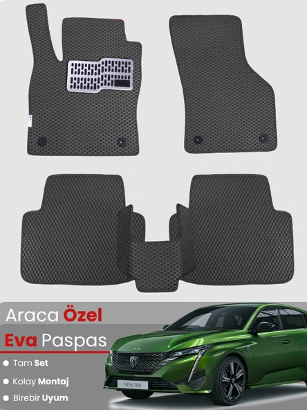 PEUGEOT 308 (2022-2025) Uyumlu EVA Paspas Tam Set–Araca Özel,Kolay Montaj,Su Geçirmez ürün görseli 1