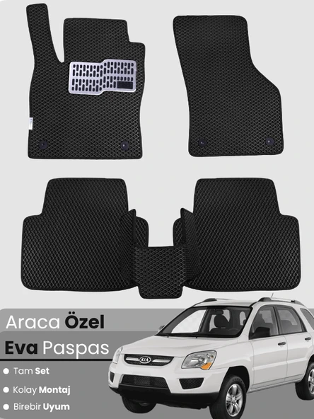 KİA SPORTAGE (2004-2010) Uyumlu EVA Paspas Tam Set–Araca Özel,Kolay Montaj,Su Geçirmez ürün görseli 1