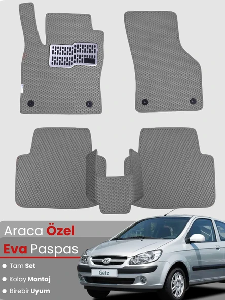 HYUNDAİ GETZ (2002-2011) Uyumlu EVA Paspas Tam Set–Araca Özel,Kolay Montaj,Su Geçirmez ürün görseli 1